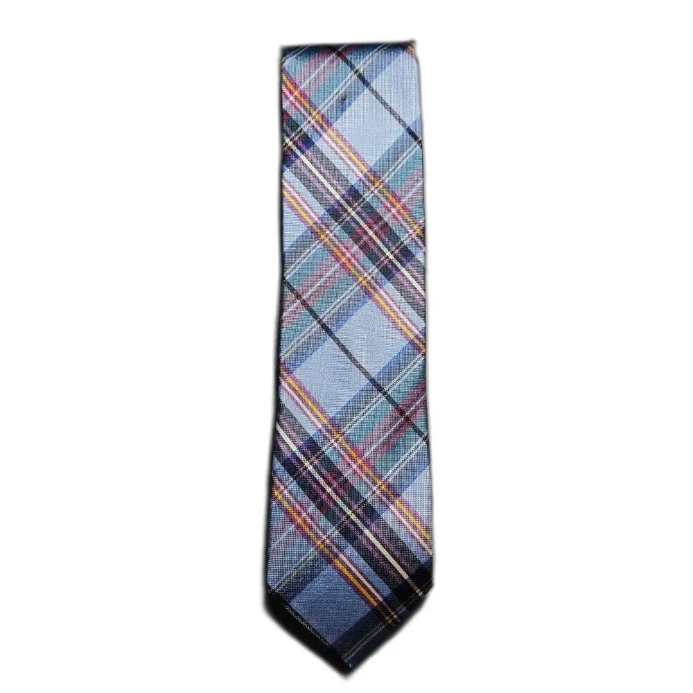 Jos A Bank Heritage Collection Mens Plaid Tie Blue Pink Yellow Classic Necktie